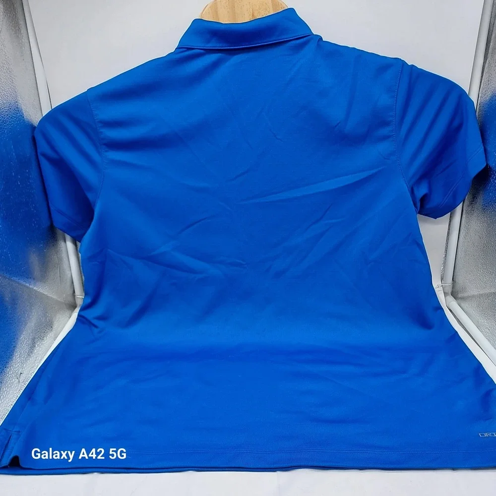 Nike Golf Polo Shirt Boys XL Royal Blue Buffalo Logo‎ Short Sleeve Performance